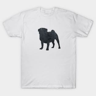 Pug Black Art Silhouette T-Shirt